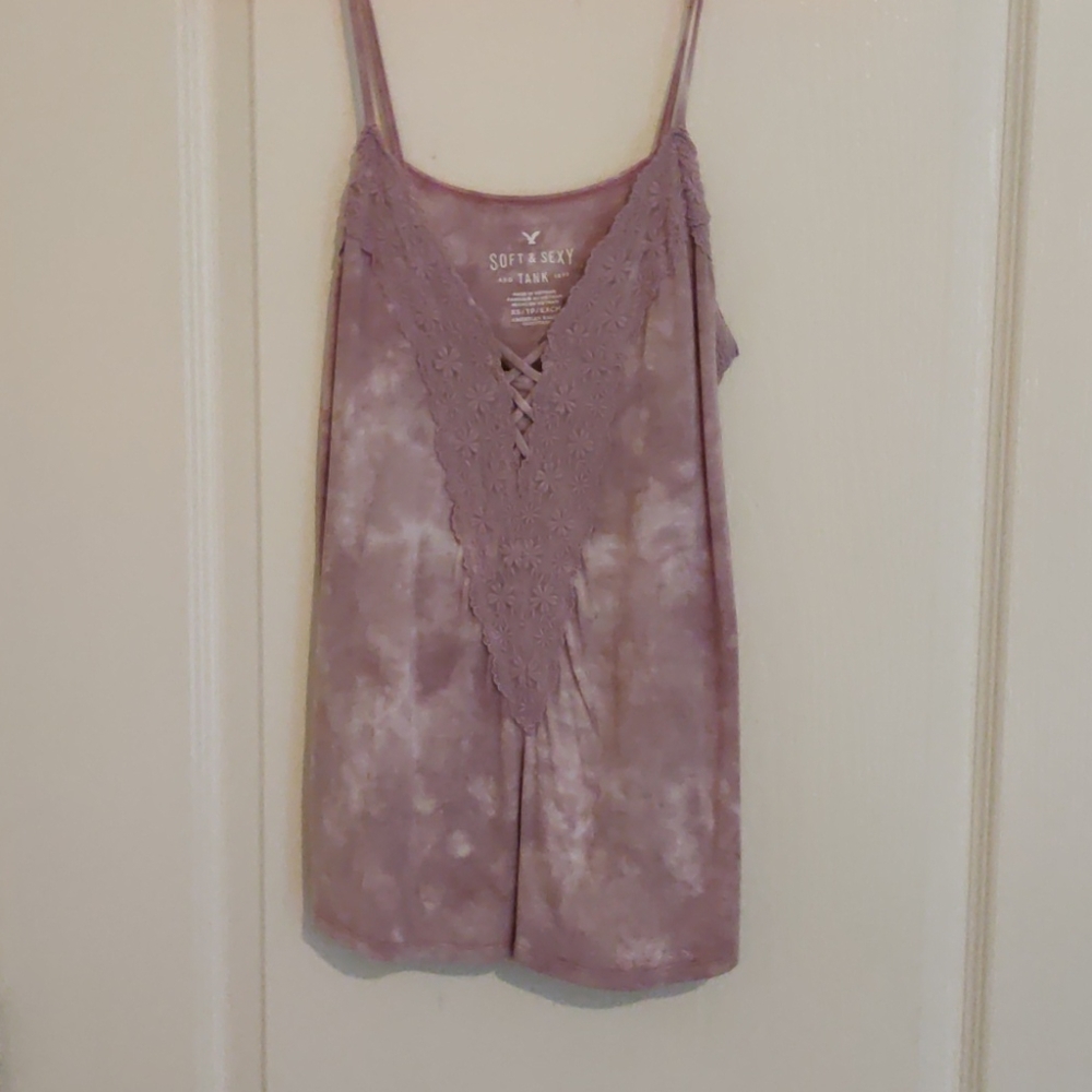 Purple tie dye tank top